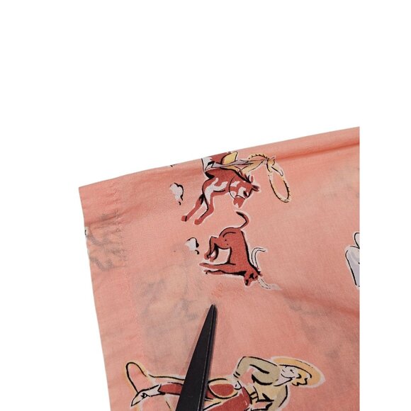 Vintage Nick & Nora Texas Map Cowgirl Pajama Top Shirt Short Sleeve RARE HTF - Picture 7 of 11